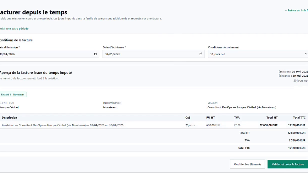 Facture sous EasyIndep