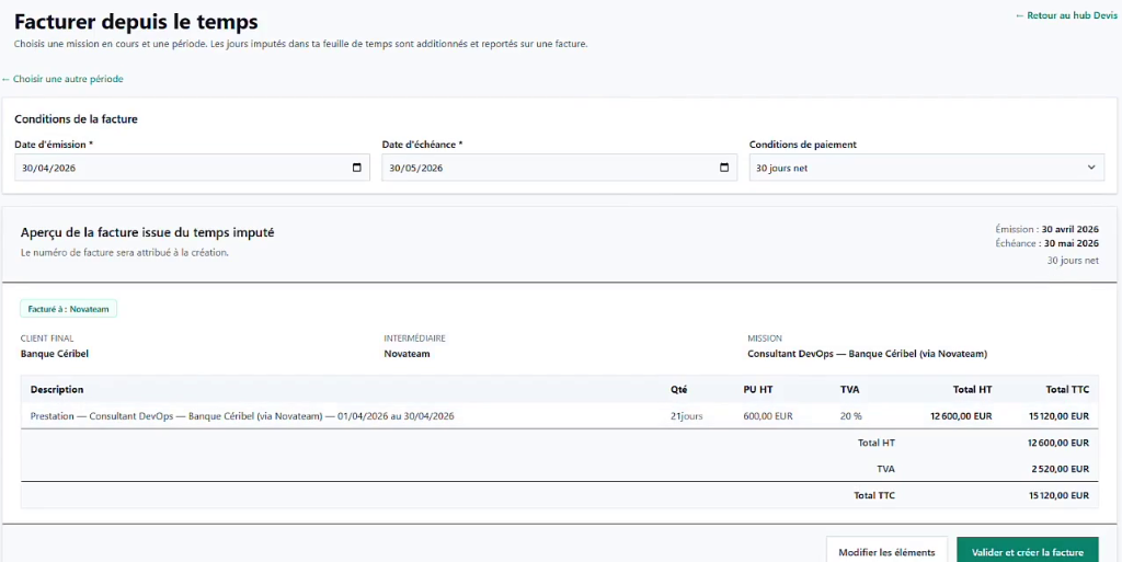 Facture sous EasyIndep